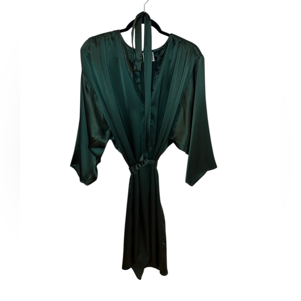 Vintage ADRI Green Satin Dress